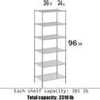 Regal Altair 24" Deep x 36" Wide x 96" Height Wire Shelving Kit | 6-Tier | NSF Commercial Storage Rack Unit