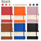 Heture Hardcover Notebooks, 6 Packs A5 Lined Journals Notebook for Writing 160 Pages, 8.2 x 5.5 inch, Classic Ruled Notebooks for College/Work/Travel (Assorted Color-6 Pack)