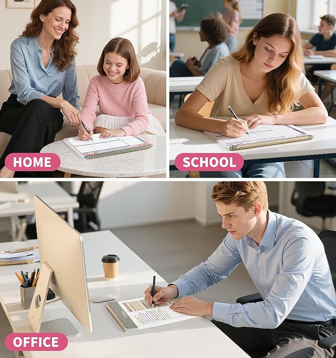 104 Pgs Weekly To Do List Notepad, 52 Duplex-Printed Undated Sheets 100 GSM（8.5"×11") Weekly Desk Planner For Work Home School Office Desk Accessories Supplies & Goal Setting Tasks -Pink Floral
