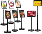 Dyna-Living Sign Stands for Display 8.5 x 11 Inch, 8 Packs Adjustable Sign Holder Stands, Pedestal Sign Holder with Heavy Duty Base for Sign Standing Display, 360° Rotation Floor Standing Sign Holder