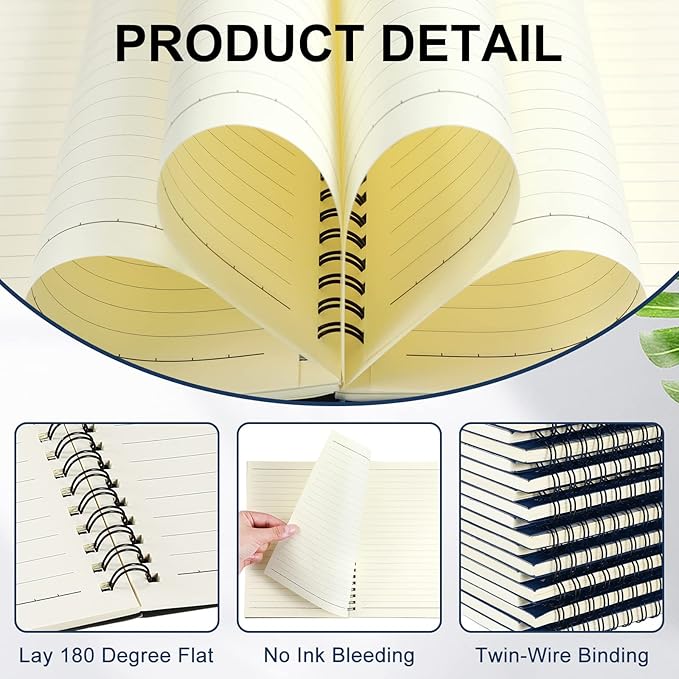 Yahenda Spiral Notebook Bulk A5 Journal Lined 8.3'' x 5.5'' Writing Composition Paper Small Notepad Subject Notebook for Students Office Business Back to School Supplies(Deep Blue,18 Pcs)