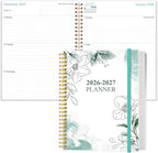 2026-2027 Planner - 18 Months Weekly & Monthly Planner from January 2026 - June 2027, Spiral Planners 2026-2027 with Elastic Closure, Inner Pocket, Medium 8.5" x 11", Teal Floral