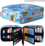 qianshan Pencil Case Holder Slot - Holds 202 Colored Pencils or 136 Gel Pens with Zipper Closure - Large Capacity Pen Organizer for Watercolor Pens or Markers - Perfect for Artist Blue Balloon