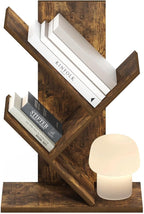 Furinno Tree Book Shelf, 3-Tier Bookshelf, Tree Bookcase for Room Decor, 8.4 x 15.7 x 21.3, for Living Room, Bedroom, Home Office, Amber Pine | Furinno, Tree Bookshelf, 3-Tier, Floor Standing, Tree Bookcase, Amber Pine