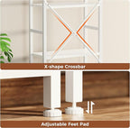 SUPERJARE Triple 5 Tier Bookshelf, Bookcase with 14 Open Display Shelves, Wide Book Shelf Book Case for Home & Office, White