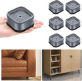 shouwuhho 6 Pack Furniture Risers Adjustable Bed Risers Heavy Duty Lifts Height 1", Square Stackable Bed Risers 1, 2 or 3 Inch for Desk Leg Table Couch Sofa Chair Bed Frame Legs Dorm, Gray