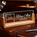 Custom Light Up Office Name Plate, Personalized Desk Sign with Logo or Photo, Coworkers Team Members, Employee Appreciation Gifts
