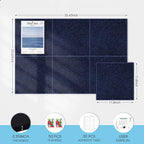 Large Cork Bulletin Board for Wall 36"x24", 6 Pack Felt Wall Tiles with 50 Pushpins, 30 Safe Removable Adhesive Tabs, Decorative Pin Board Tack Board for Office Home School, Dark Blue