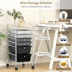 RELAX4LIFE 6-Drawer Rolling Storage Cart - Classroom Organization on Wheels w/Removable Plastic Drawers, Mobile Art Craft Cart for School Paper Home Office, Utility Cart with Drawers (Gradient Grey)