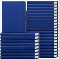 Laumoi 28 Pack PU Leather Lined Notebook Journal Bulk A5 Hardcover Notebook College Ruled 5.5 x 8.2 Inch Journal with Pen Holder for School Business Work Writing(Navy Blue,Simple)