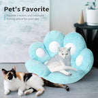 Ditucu Cat Paw Cushion Kawaii Chair Cushions 27.5 x 23.6 inch Cute Stuff Seat Pad Comfy Lazy Sofa Office Floor Pillow for Gaming Chairs Room Decor Blue