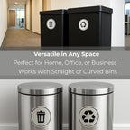 Trash and Recycle Stickers Set of 2 | Indoor Outdoor UV Stable & Weatherproof | Kitchen Pantry Office Organization | Garbage Bin and Waste Basket Label | 3x3 Inch Round Recycling and Trash Sticker