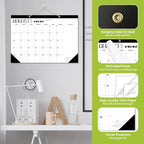 Desk Calendar 2026 - With 2 sticker, 17-Month (Aug 2025 - Dec 2026) Large 17x12 Inches, Desktop/Wall Monthly Calendar for Home, School & Office (Cat)