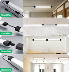 Modlicht Plug in Ceiling Light 4FT 2PCS, Linkable LED Garage Ceiling Light Fixtures 5000K, Bright Lightweight Overhead Light with Cord for Workbench Basement Kitchen Bedroom Factory, Black, 36W