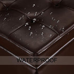 Adeco 15.2" Modern Brown Faux Leather Storage Ottoman with Tufted Flip Top for Living Room, Tufted Accents Rectangular Bench for Foot Rest