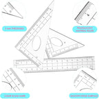 Zonon 24 Sets Math Geometry Kit Student 10 Pcs Shatterproof Storage Box Includes Compass, Rulers, Protractor, Eraser, Pencil Sharpener, Lead Refills, Pencil for Back to School Students Class Teacher