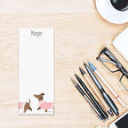 Current Dachshund Lined Personalized Shopping List Pad Set of 3, 50-Sheet Pads, 3 1/4 x 8 Inches, Memo Pad, Shopping List, to-Do Notes, Office Organizer