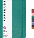 PAPERAGE Softcover Lined Journal Notebook (Teal), 160 Pages, Medium College Ruled Notebook, 5.6 inches x 7.9 inches - 100 GSM Thick Premium Paper, Soft Vegan Leather Journal for Home, Work & School
