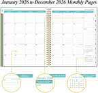 Daily Planner 2026 Full Page Per Day- 2026 Daily & Monthly Planner from January 2026 to December 2026, Day Planner 2026 with 12 Months Tabs, 8.5" x 11", Green