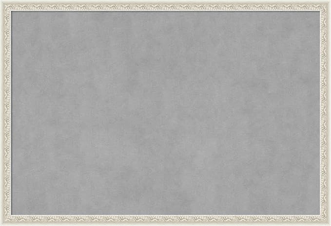 Amanti Art Silver Framed Magnetic Board 26x38 Large Vision Board for use with Magnets, 100% Metal Sheet to Display Items as Office Decor or for Home Organization in mudroom, Kitchen or Kids Room