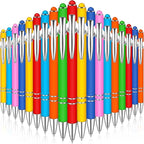 Zonon 38 Pieces Rubberized Ballpoint Pen with Stylus Tip Stylish Metal Pen Capacitive Styli with Soft Rubberized Grip, Black Ink for Most Devices(Chic Colors)