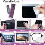 2Pcs Laptop Screen Monitor Cleaner Spray, walrfid Portable Phone Touchscreen and Car Screen Cleaning Kit for Cell Phones, Tablet, PC, Computer, iPhone, iPad, MacBook Pro - Grey and Purple