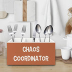 XPH Chaos Coordinator Orange Pen Pencil Holder Organizer for Desk, Thank You Gifts for Women Men Coworkers Boss Leader Manager, Appreciation Gifts Wooden Box Sign for Office Tabletop Decorations