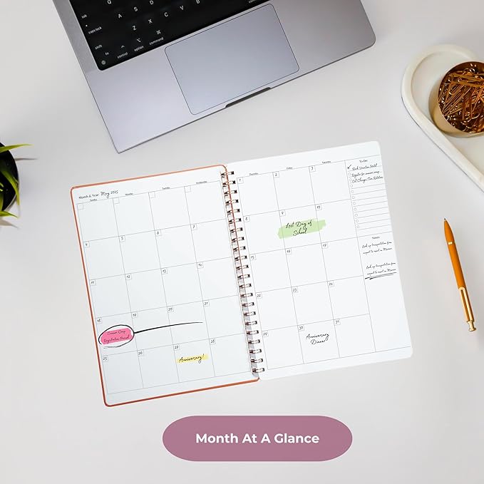 Merely Home | Ultimate Yearly, Daily, Weekly, Monthly Planner | 8.25" x 11.75" | To Do List Notebook for Work | Simple Design | Multiple Layouts | Academic Planner and Organizer Notebook (Evergreen, Yearly Planner - Portrait)