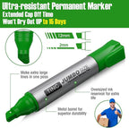Fuutreo 10 Pack Jumbo Permanent Markers Bulk Large Chisel Tip Permanent Markers Quick Drying Waterproof Big Huge Poster Pens for Office, Logistics Company and More Adult(Grass Green)