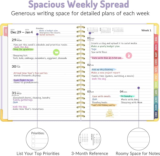 2026 Planner, Forvencer Calendar Planner Weekly and Monthly, Jan 2026-Dec 2026, 8.5" X 11", Hardcover Agenda Book, Daily Journal Organizer with Inner Pocket, Notebook for Office School, A4, Mint Green