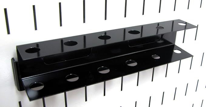 Wall Control Screwdriver Holder Bracket Slotted Metal Pegboard Accessory Slotted Tool Board - Black
