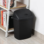 Uumitty 4-Pack Swing Top Wastebasket, 8 Gallon, Black, Modern Plastic Garbage Bin for Kitchen, Bathroom, Garage and Workspace, Fits 8 Gal Liners