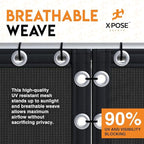 Xpose Safety Privacy Fence Screen 6’ x 50’ (12 Pack) – Heavy Duty Black Mesh with 90% Visibility Block, UV Protection – Includes Cable Ties – for Garden, Yard, Nursery, Kennel, Dog Run, Greenhouse