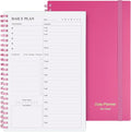 Daily Planner Undated, Asten To Do List Notebook Hourly Schedules Spiral Appointment Planner for Men and Women,PVC Hardcover,Elastic Closure, Inner Pocket 8.3" x 5.8" (Pink)