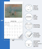 2026 Claude Monet Artwork Monthly Wall Calendar | Iconic Monet Paintings Calendar 2025-2026
