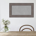 Amanti Art Grey Framed Magnetic Board 17x29 Small Vision Board for use with Magnets, 100% Metal Sheet to Display Items as Office Decor or for Home Organization in mudroom, Kitchen or Kids Room