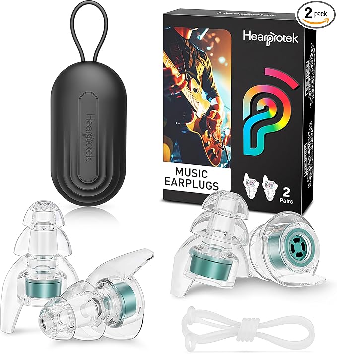 High Fidelity Concert Ear Plugs–23dB Noise Reduction, Reusable Hearing Protection for Concerts, Festivals, Musicians,Sports, Tinnitus Relief & Noise Sensitivity (Green)