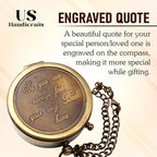 Be Strong and Courageous, Do Not Be Afraid Brass Engraved Compass with Stamped Wooden Case – Inspirational Birthday, Confirmation, and Baptism Gifts