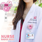 Aoryalps Earned IT Retractable Badge Reel Holder Retractable with ID Clip for Nurse Nursing Name Tag Card Nursing Student Teacher Doctor Medical Assistant Work Office Clip-Gifts for Nurse