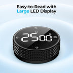 Allbean Magnetic Kitchen Timer for Cooking with Loud Alarm - Large LED Display Rotating Countdown Pomodoro Timer, Preset 5/15/25 Mins Easy for Seniors and Kids，for Baking Grilling Studying