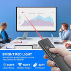 Presentation Clicker with Air Mouse - USB C Wireless Presenter Remote Clicker with Pointer, RF 2.4GHz PowerPoint Clicker for Presentation