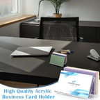 2 Pack 3x5 Index Card Display Holder Acrylic Cards Holder Stand Acrylic Business Card Holders Name Card Organizer Postcard Stand Display 200 Capacity for Studying Supplies No Card (Clear, 2 Pack)