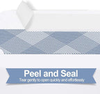500#8 Self Seal Business Envelopes, PANDRI No.8 Double Window Design for Business and Quickbooks Check(invoice not fit), Documents Secure Mailing - Number 8 Size 3 5/8 X 8 11/16-24LB
