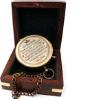 US HANDICRAFTS Brass Compass with Wooden Case | Engraved Compass from Mom to Son | Graduation Gift, Birthday, Inspirational Travel Keepsake