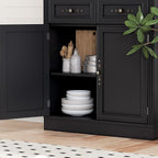 BORNOON 71.4" Tall Bookshelf with Drawers & Cabinet, 5-Tier Floor Standing Bookcase with Storage Doors, Adjustable Shelves & Metal Handles, 31.5" Wide Organizer for Home Office, Living Room