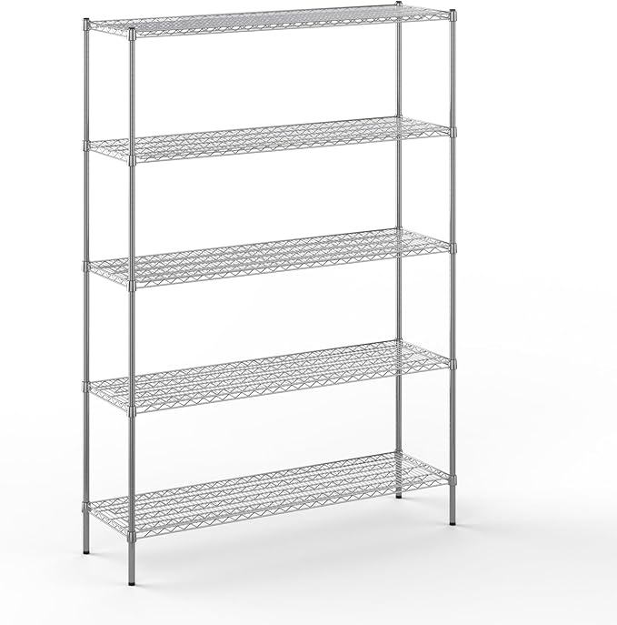 Regal Altair 18" Deep x 60" Wide x 86" Height Wire Shelving Kit | 5-Tier | NSF Commercial Storage Rack Unit
