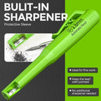 Nicpro 4 Pack CP3000 Carpenter Pencils with Sharpener, Mechanical Pencil Set with 76 Refills, Heavy Duty Construction Pencil, Carpenter Tools for Working Architect Marking (Red, Black, Yellow, Green)
