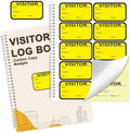 1 Pack Visitor Badges with Carbon Copy Visitor Stickers Letter Size Visitor Log Book Protecting Privacy Pages School Church Business Pass 150 Visitor Badges Guest Register Book 30 Memo Pages (1)