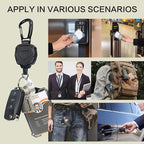 AIDSOTOU Heavy Duty Retractable Keychain Carabiner Badge Reel ID Badge Holder Retractable Clip with Breakaway Lanyard ID Cards Holder Cool Tactical ID Holder