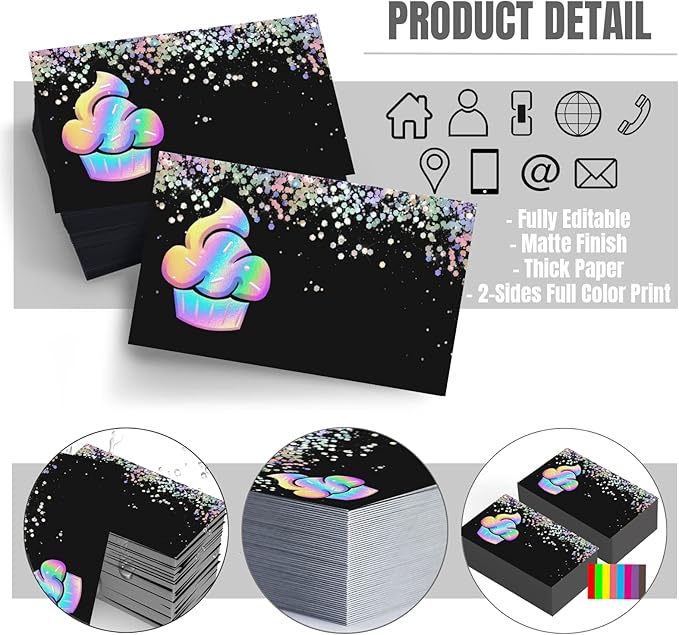 Custom Business Cards Double-Sided Personalized Stationery | Professional 300GSM Matte Paper for Small Business | 3.5x2 Inch